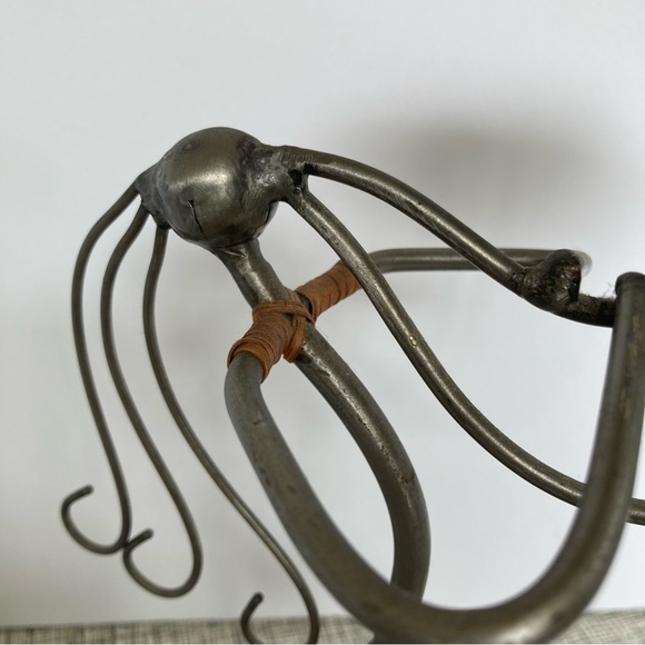 Metal Rattan MCM Candle Holders Band Horn Jazz Wire Art Sturdy Musical Decor - Picture 9 of 12